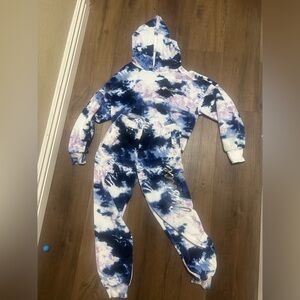 Justice Blue and Pink Tie-Dye Kids Matching Set